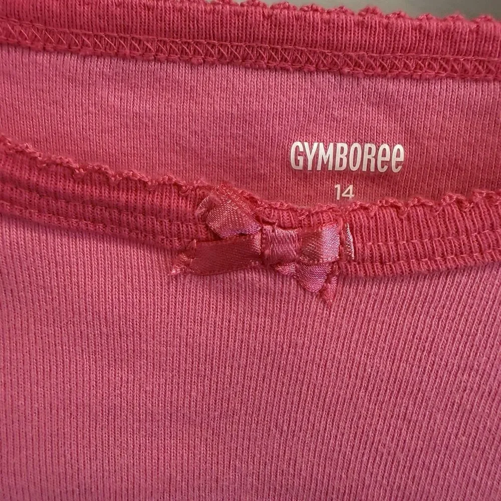 Gymboree Pajamas Girls 12 Pink Gymmies Pjs Halloween Skeleton Spider Fall Bones